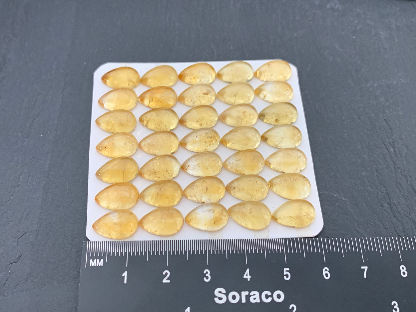 Citrine pear 8x12mm cabochon - Calibrated cabochons