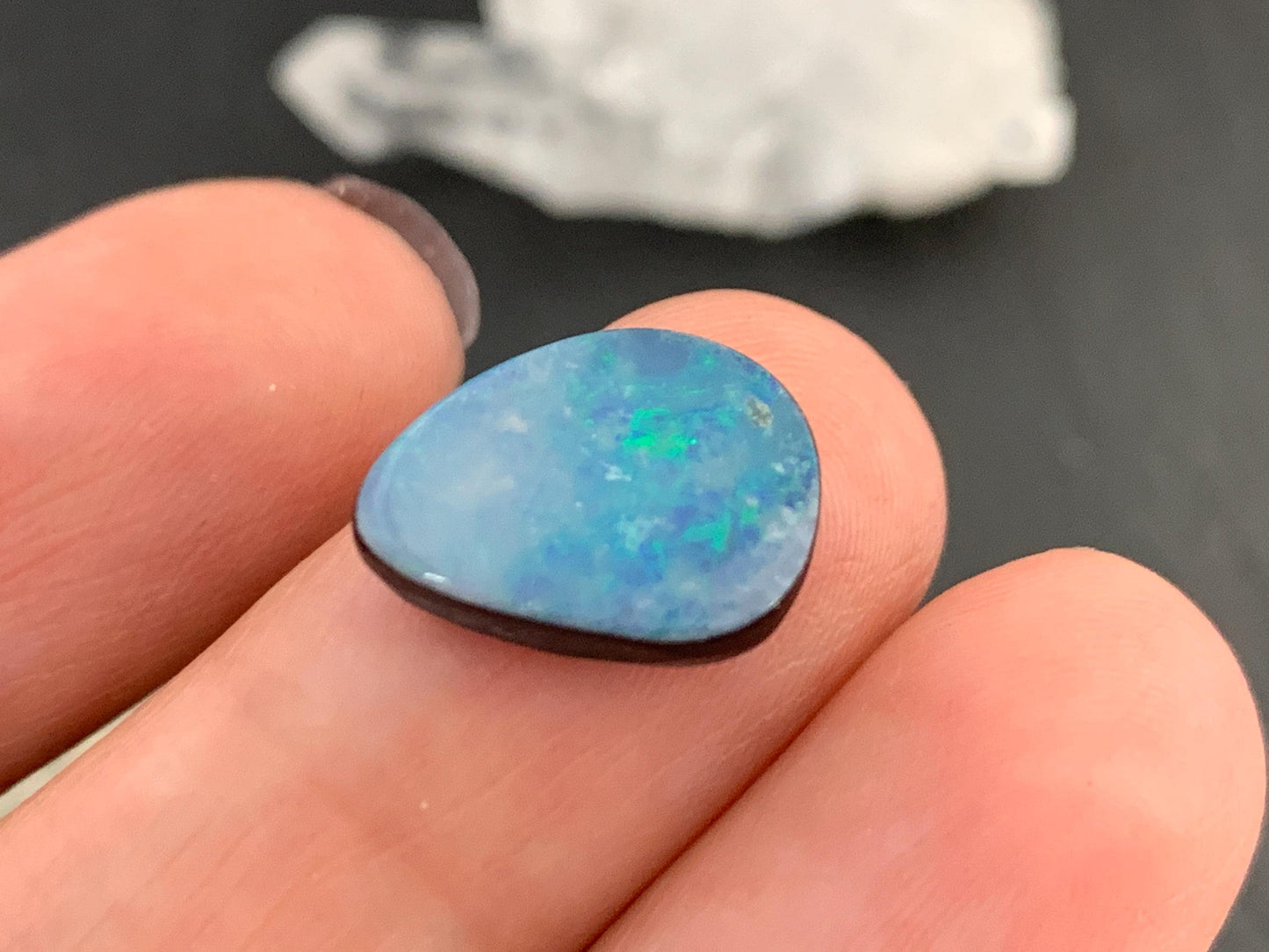 Australian Opal doublet 10x13x4mm cabochon
