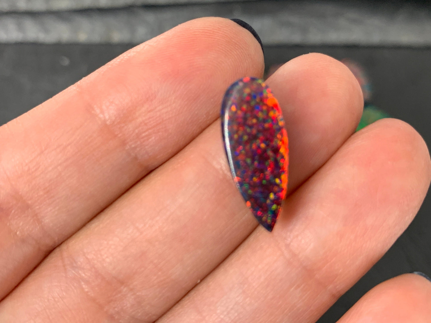 Aurora Opal 16-20mm long oval, pear cabochon - select your cabochon - Doublet cabochons
