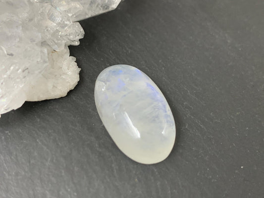 Rainbow Moonstone 20x11x7mm cabochon