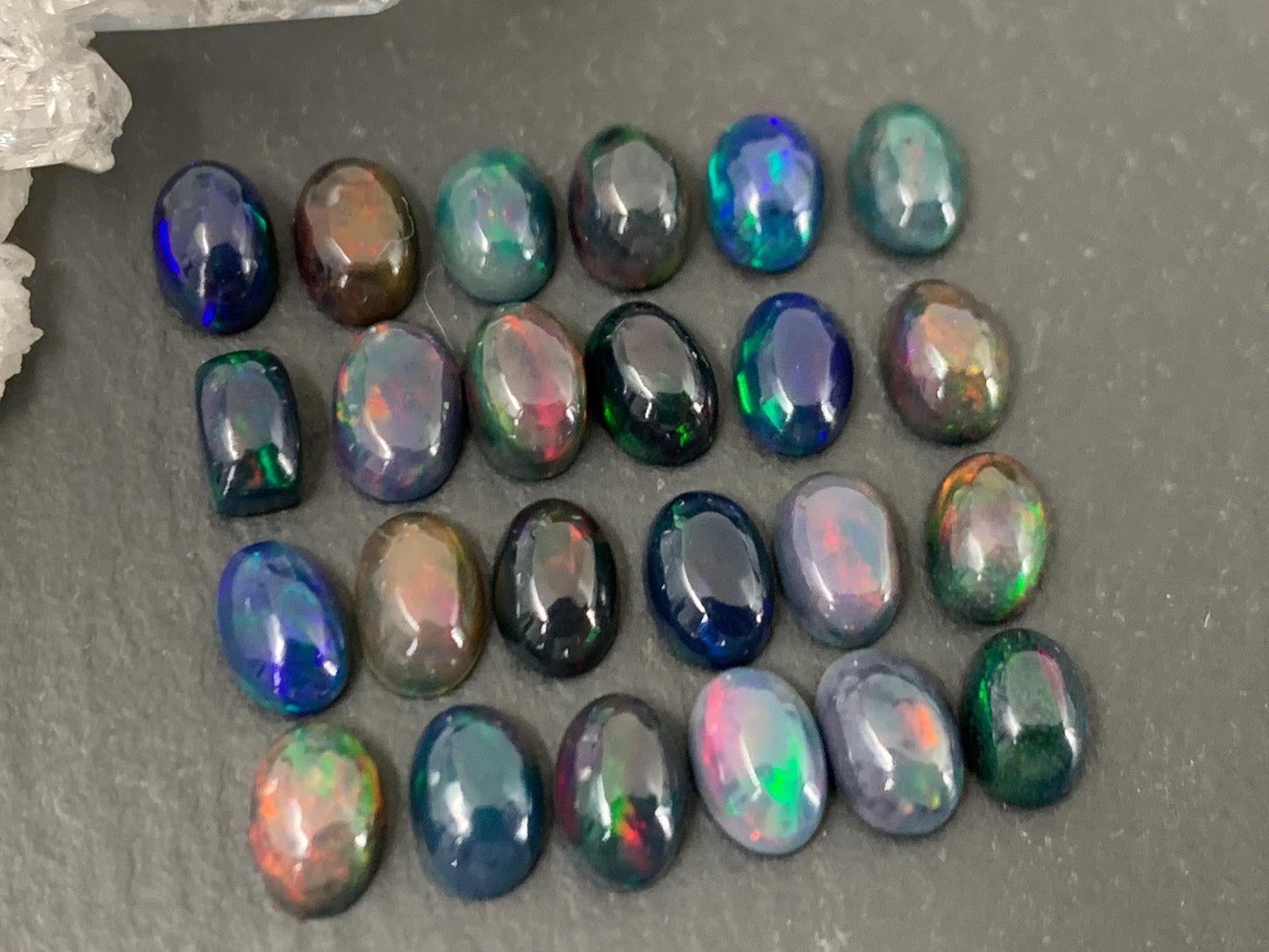 Black Ethiopian Opal oval 4x6mm cabochon