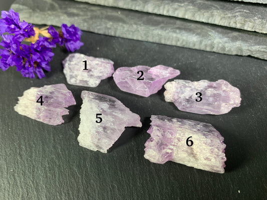 Raw Kunzite from Pakistan 31-35mm long - not drilled gemstone