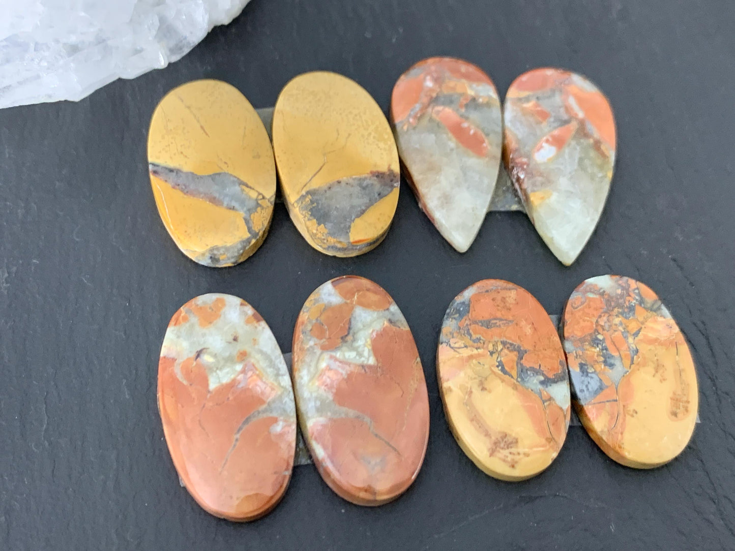 Maligano Jasper cabochon pair