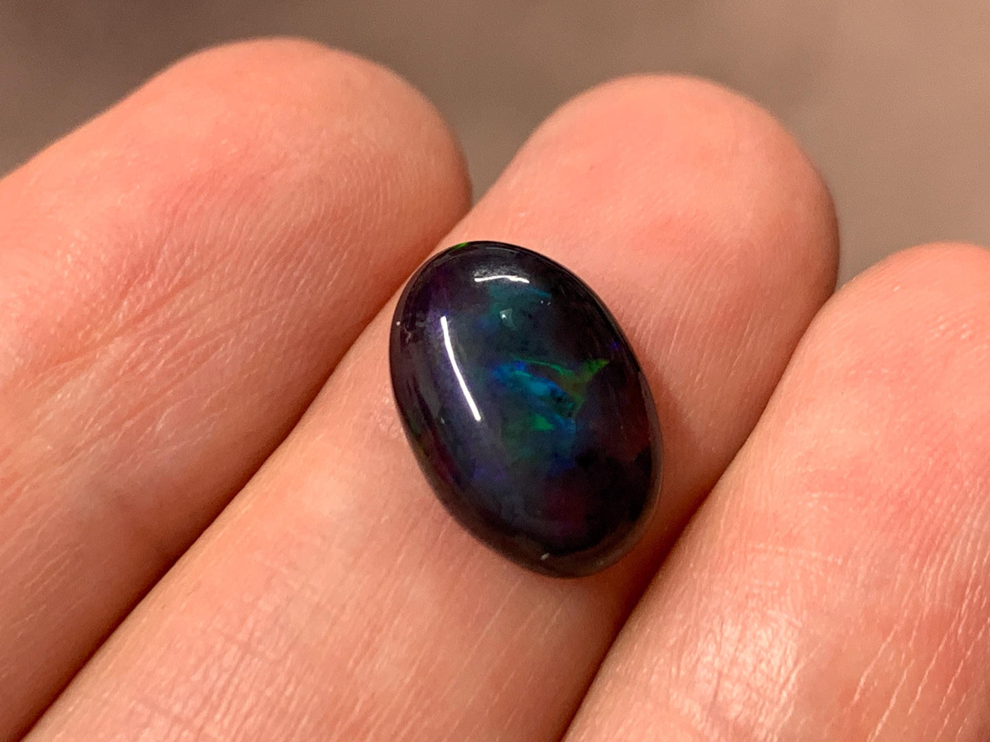 Black Ethiopian Opal oval 9x13x3.5mm cabochon
