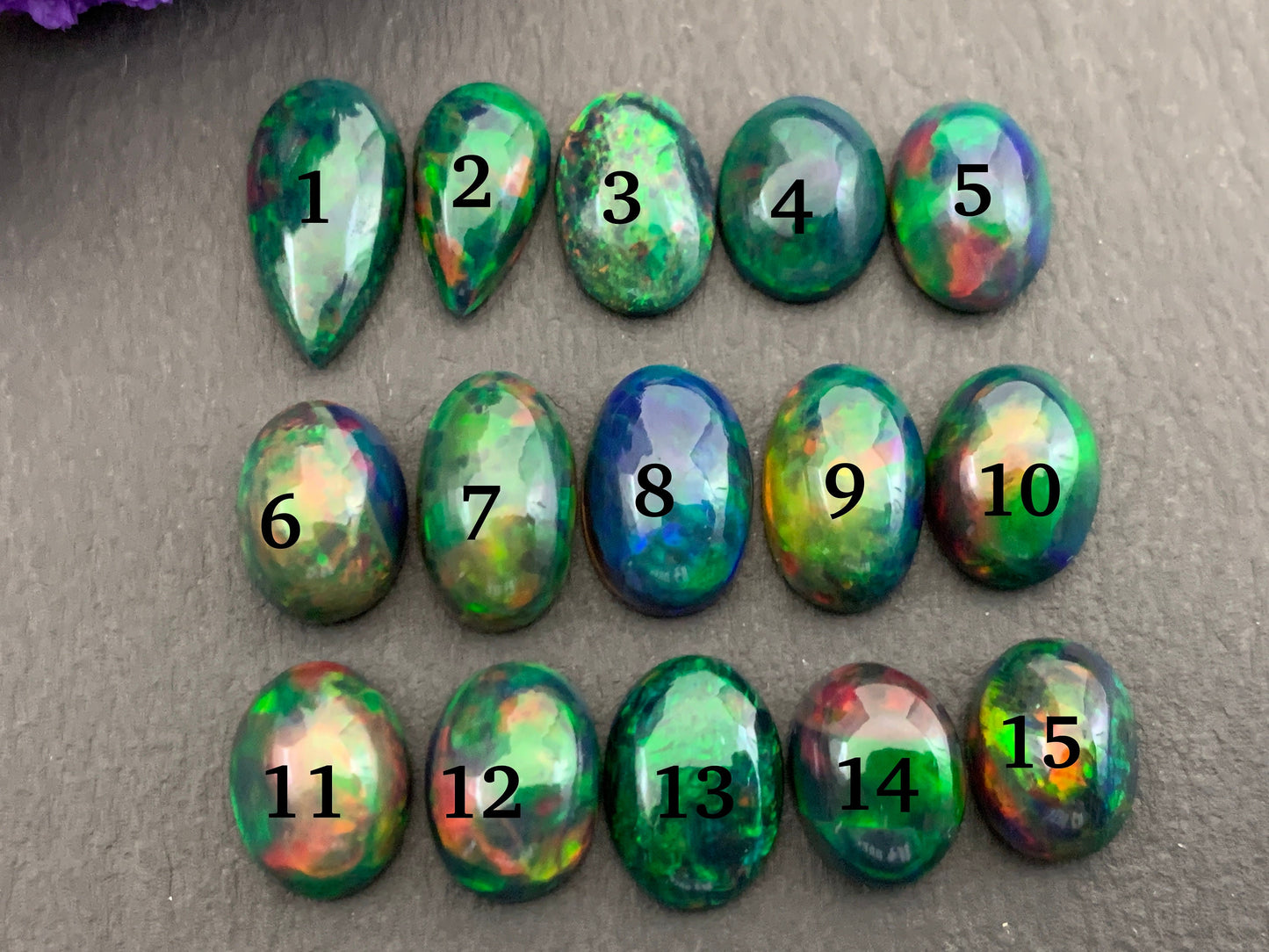 Black Ethiopian Opal 11-12mm long cabochon