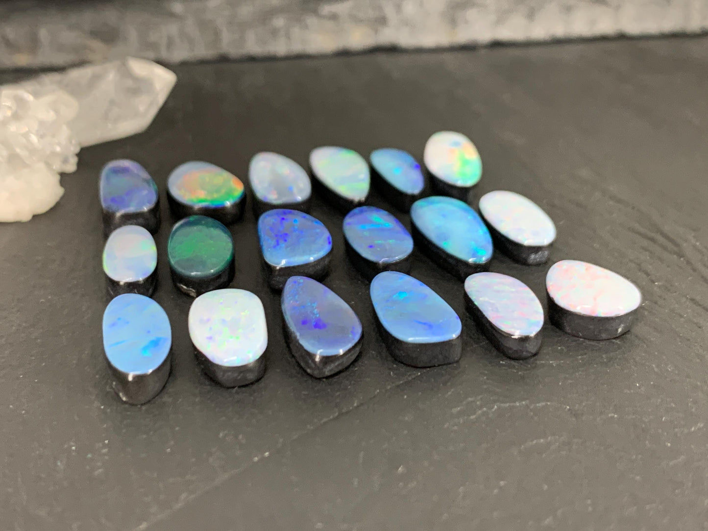 Australian Opal doublet 10-15mm long cabochon