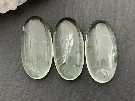 Green Amethyst oval 10x20mm cabochon - Calibrated cabochons