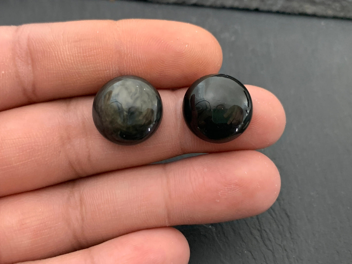 Rainbow Obsidian round 15mm cabochon - Calibrated cabochons