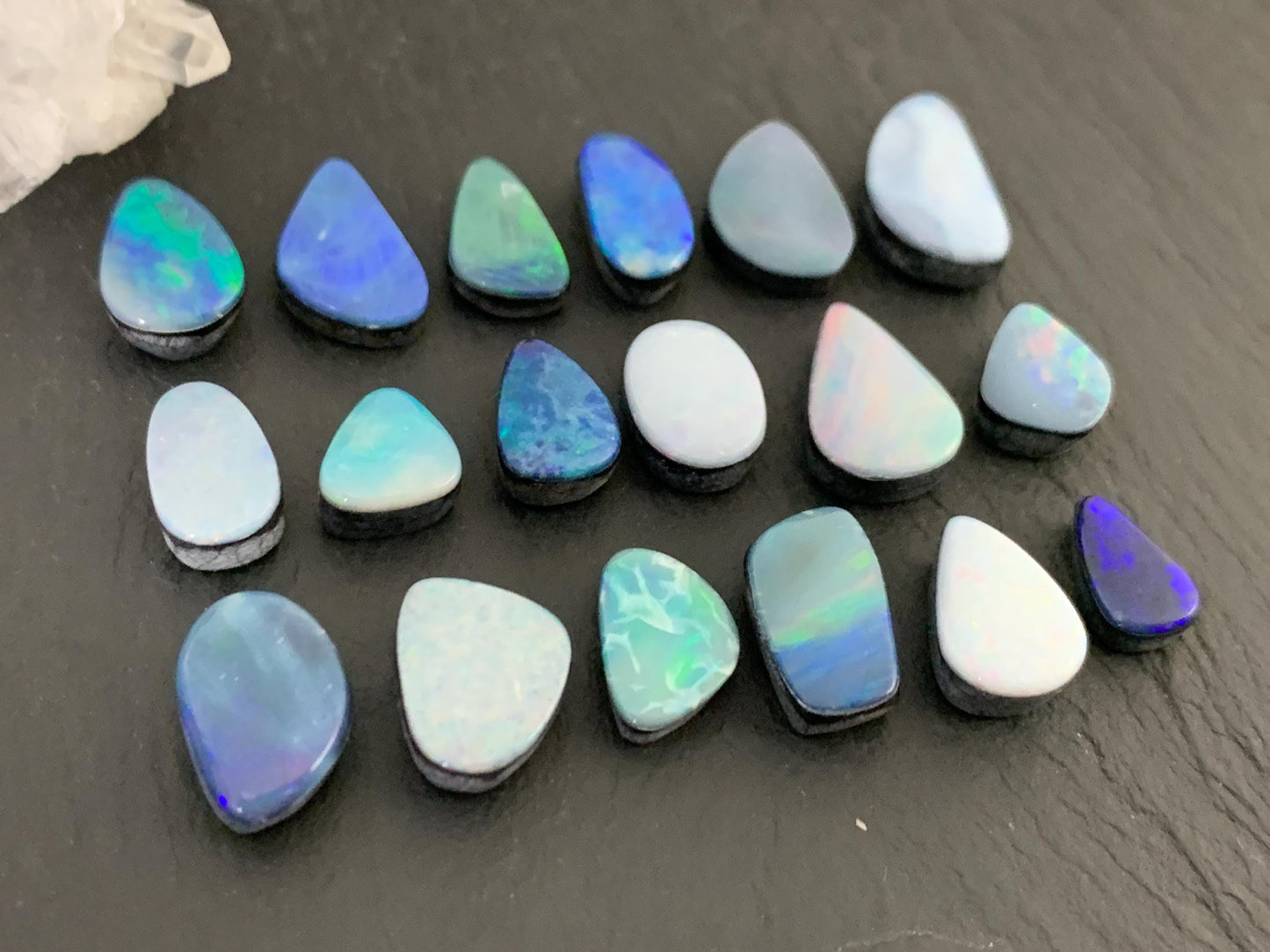 Australian Opal doublet 10-13mm long cabochon