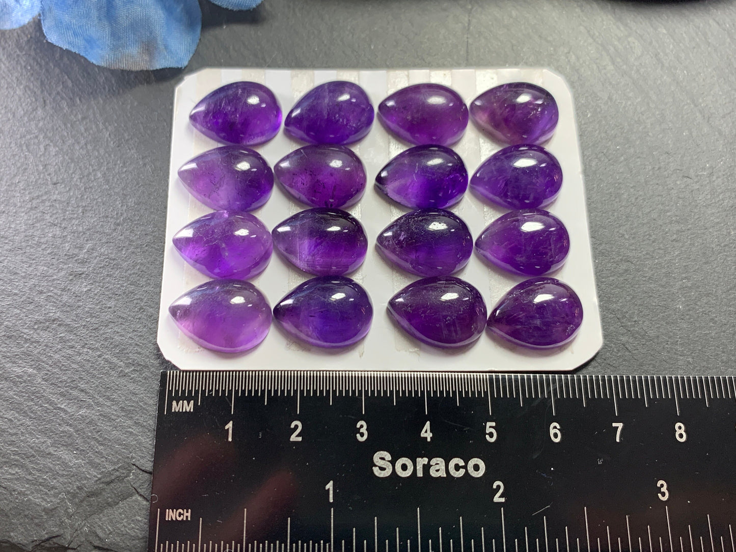 Amethyst pear 12x16mm Cabochon