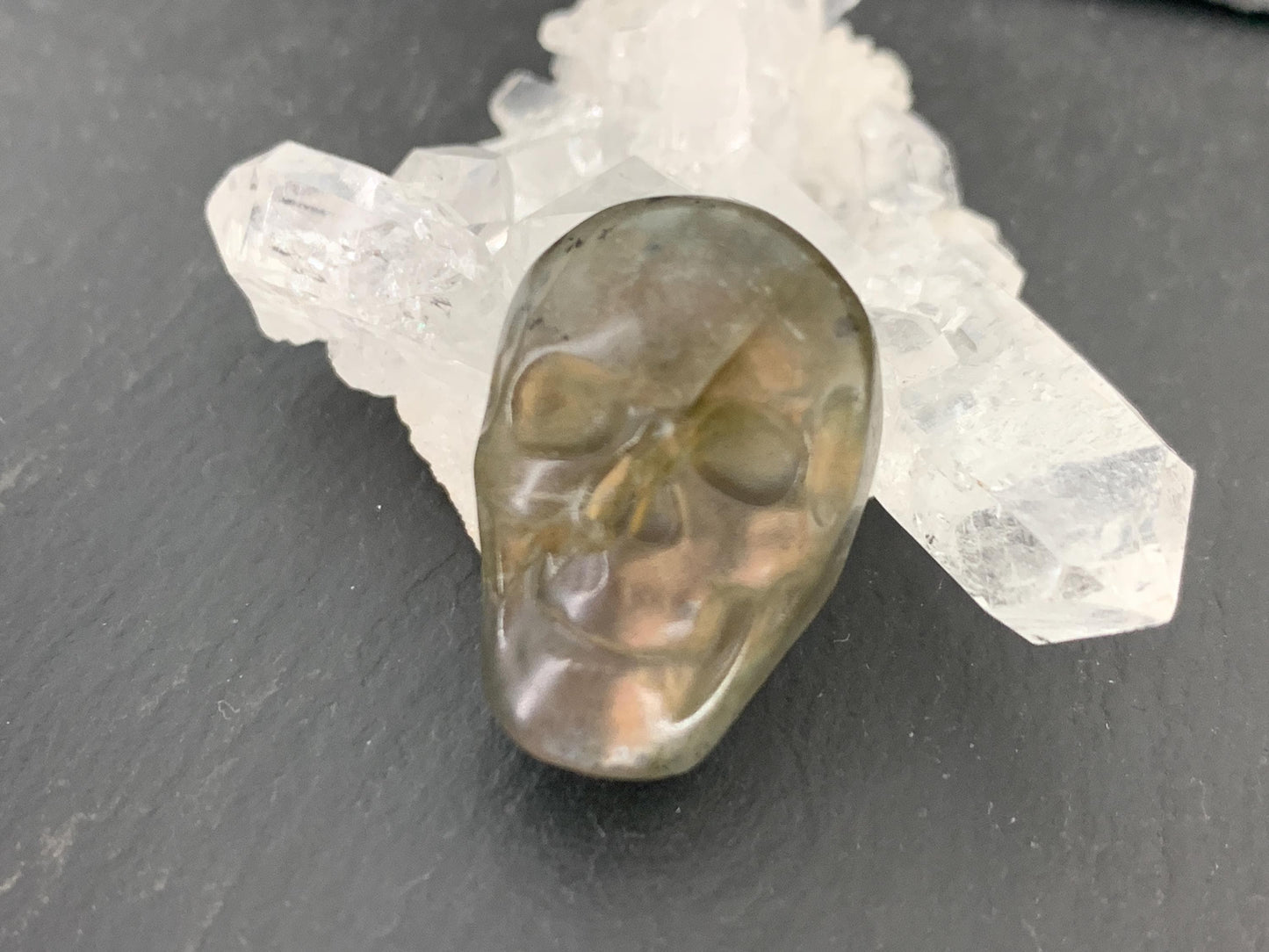 Labradorite Skull Cabochon 14x21mm, Labradorite Skull, Natural Gemstone, Halloween Jewelry, Handcrafted Accessory