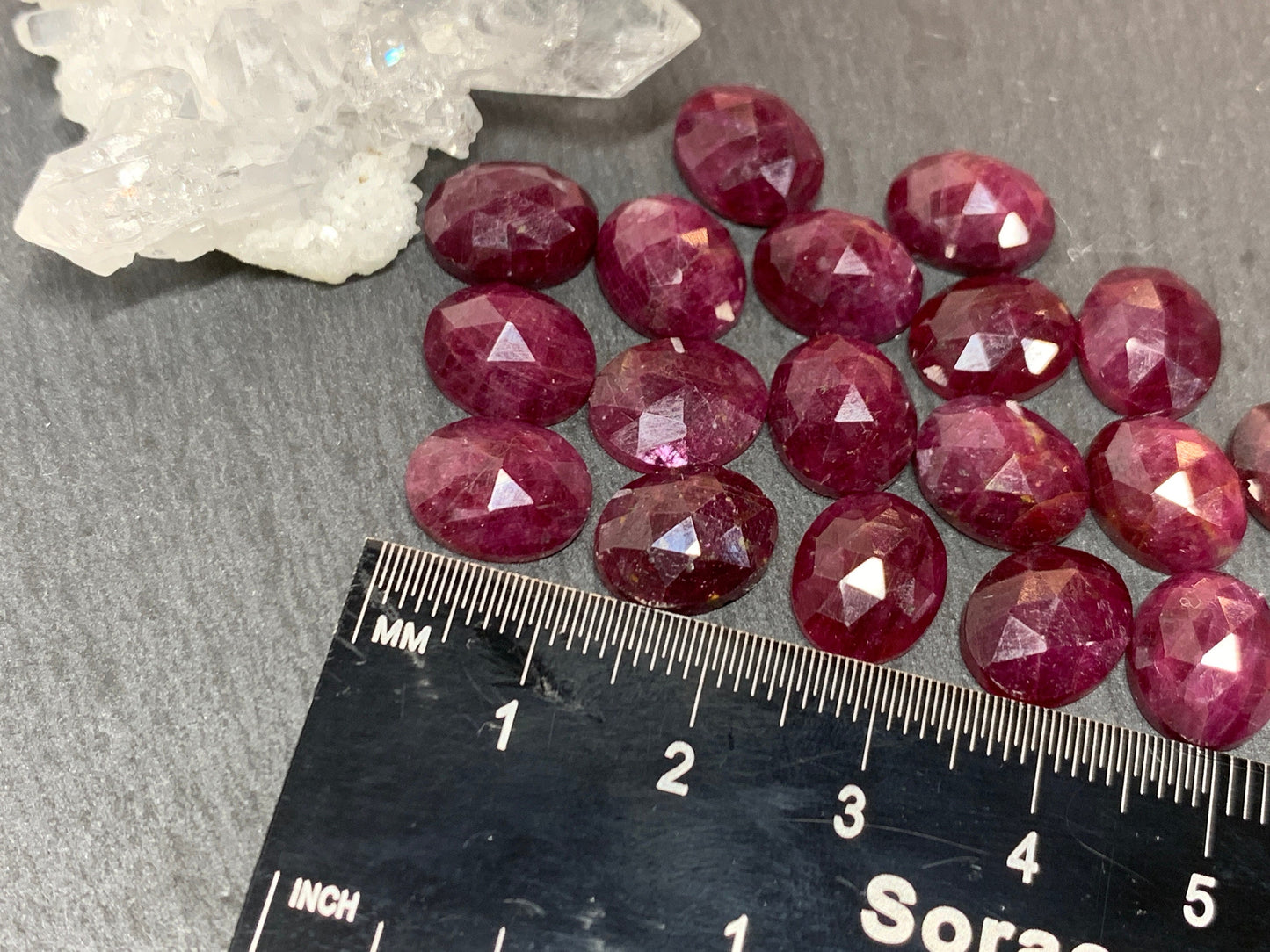 Faceted Ruby oval 9x11mm & 10x14mm cabochon