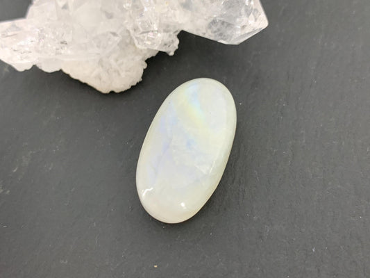 Rainbow Moonstone oval 23x12x7mm cabochon