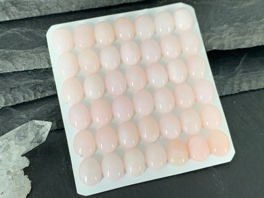 Pink Opal oval 8x10mm cabochon - Calibrated cabochons
