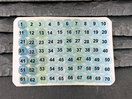 Aquamarine square 6mm cabochon - Calibrated cabochons