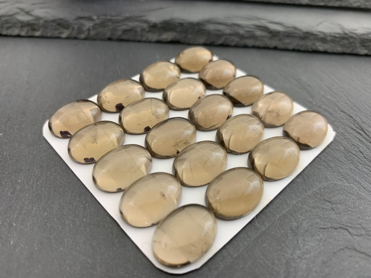 Smokey quartz oval 12x16mm cabochon - Calibrated cabochons