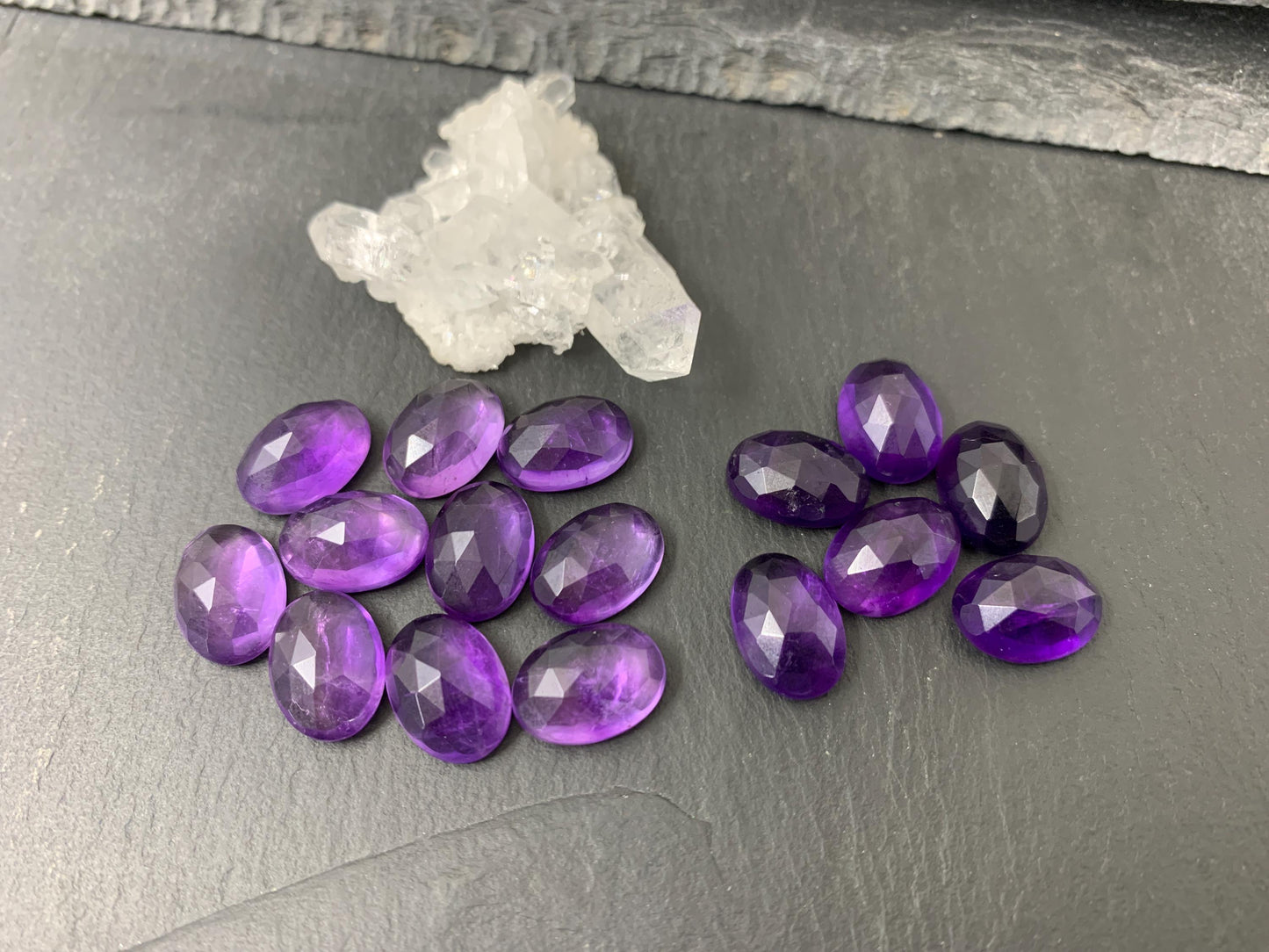 Faceted Amethyst Oval 10x14mm Cabochon