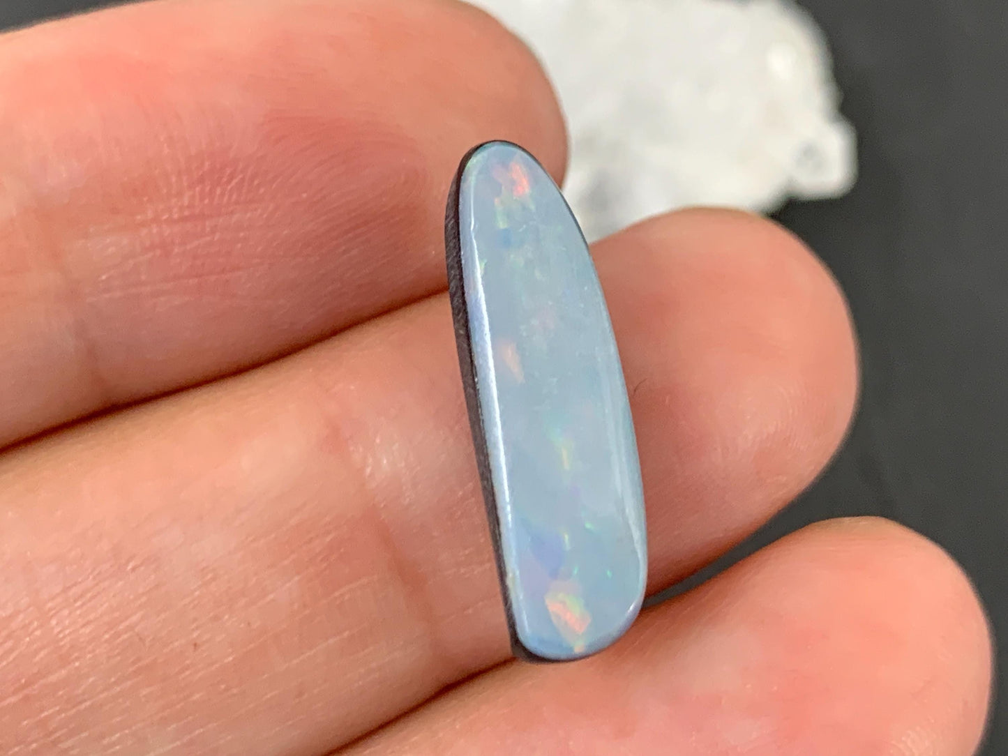 Australian Opal Doublet Natural Opal Gem 6x20x4mm Cabochon Stone Free Form