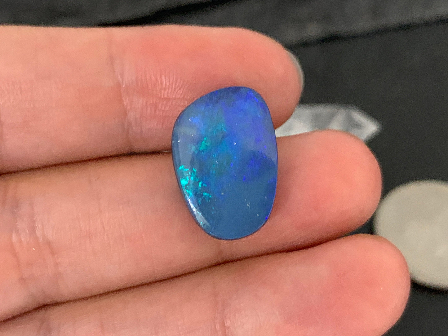 Australian Opal doublet 12x17x5mm cabochon