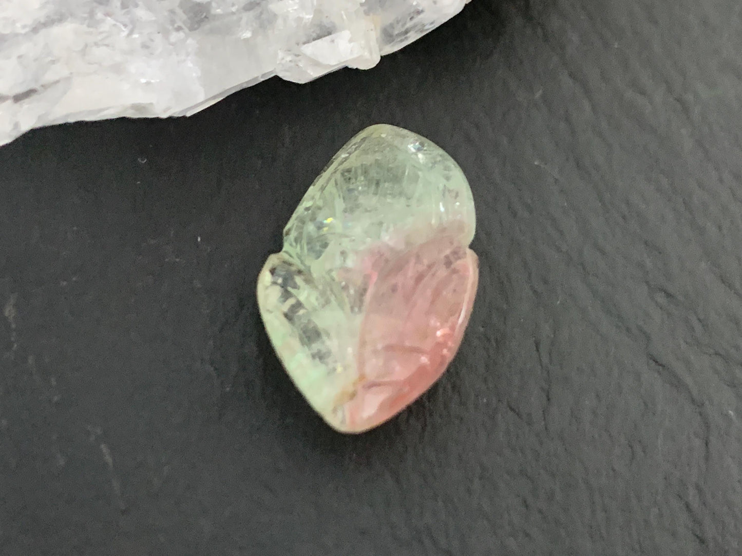 Carved Tourmaline 11x17x6mm cabochon
