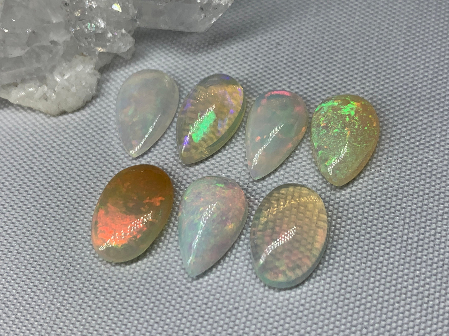 Ethiopian Opal pear 13mm long cabochon