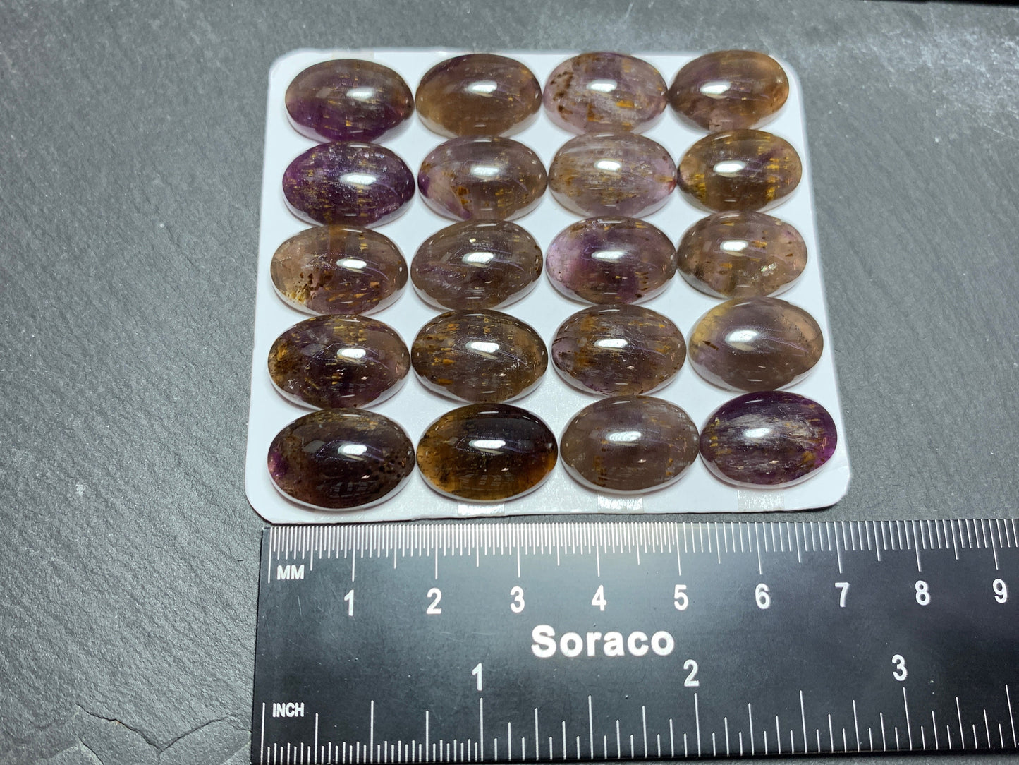 Amethyst Cacoxenite oval 13x18mm Cabochon - Calibrated cabochons