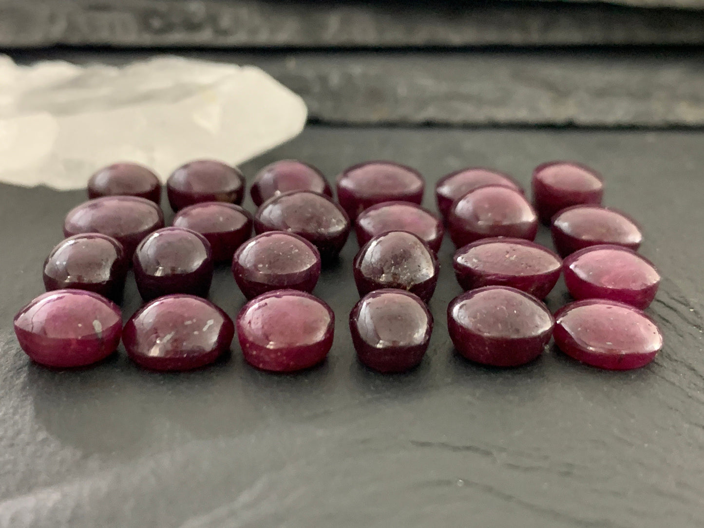 Ruby 10mm long cabochon