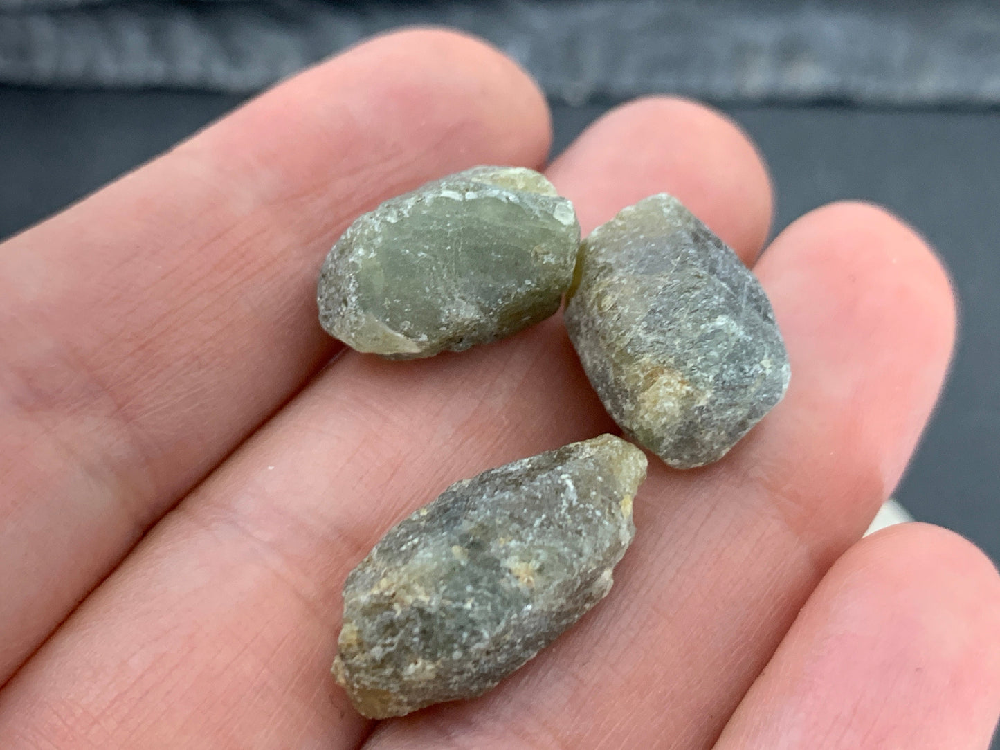 Raw Sapphire Corundum - Lot of 3 pieces - not drilled gemstone