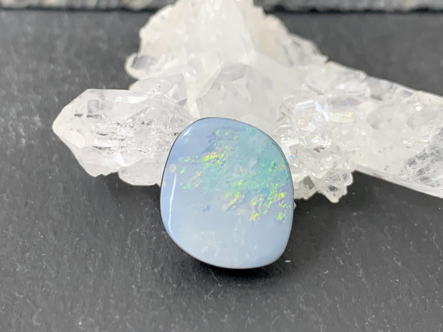Australian Opal doublet 12x13x4.5mm cabochon