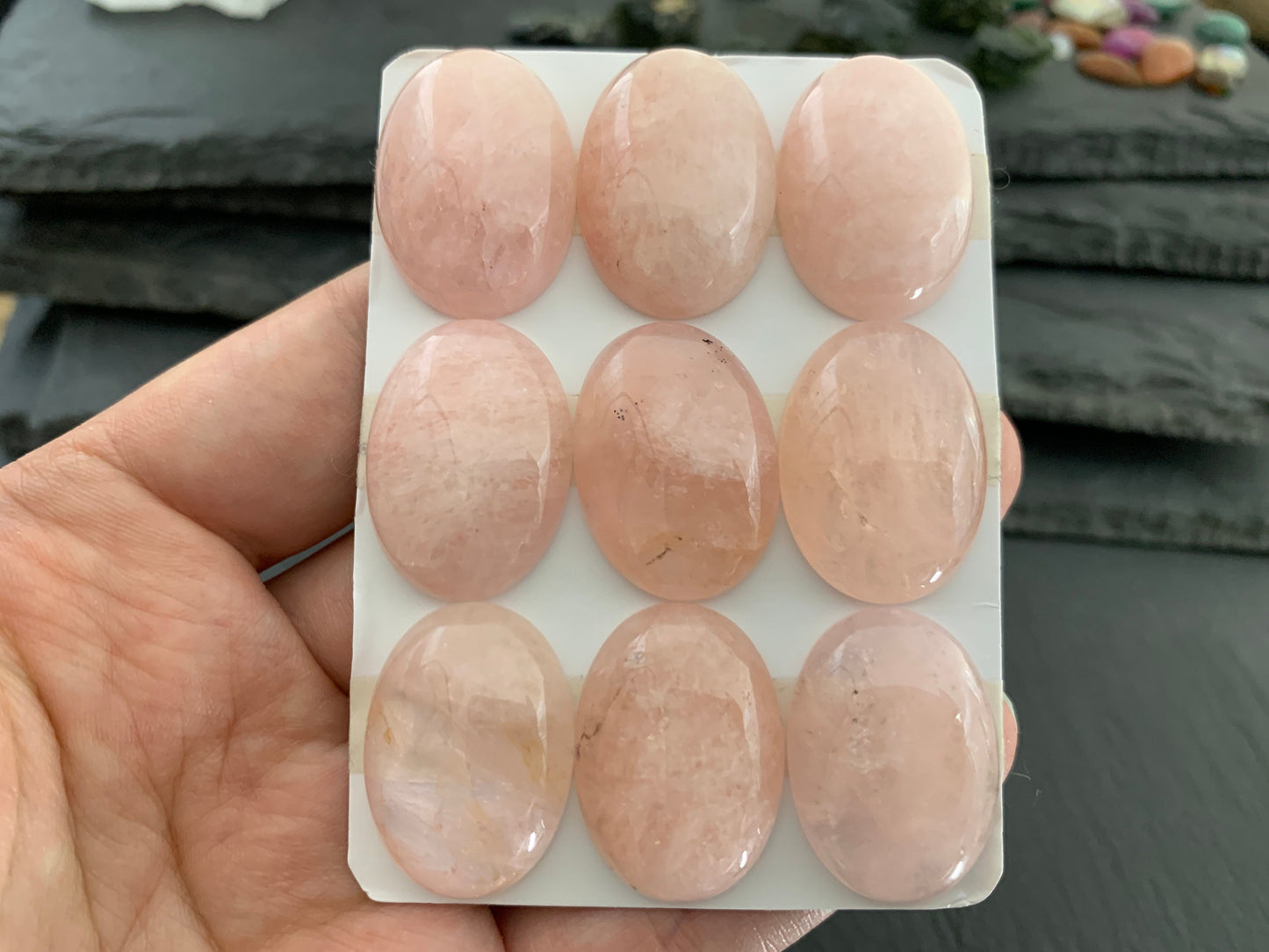 Morganite oval 18x25mm cabochon - Calibrated cabochons
