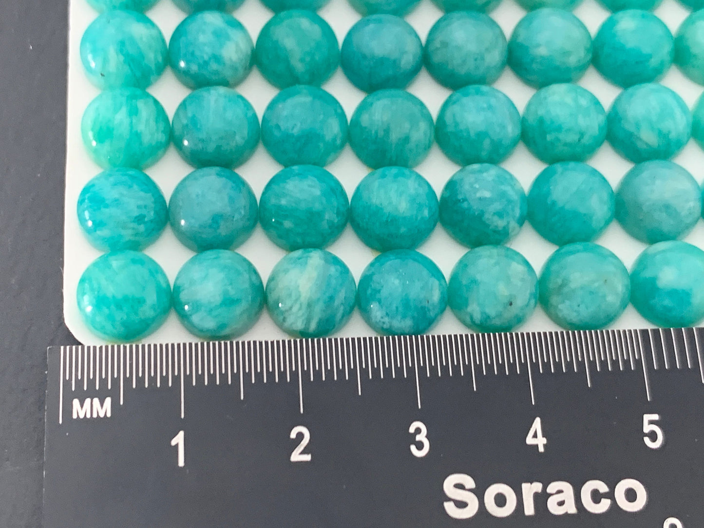 Amazonite round 8mm Cabochon - Calibrated cabochons