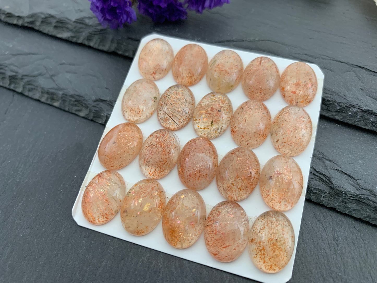 Sunstone oval 12x16mm cabochon - Calibrated cabochons