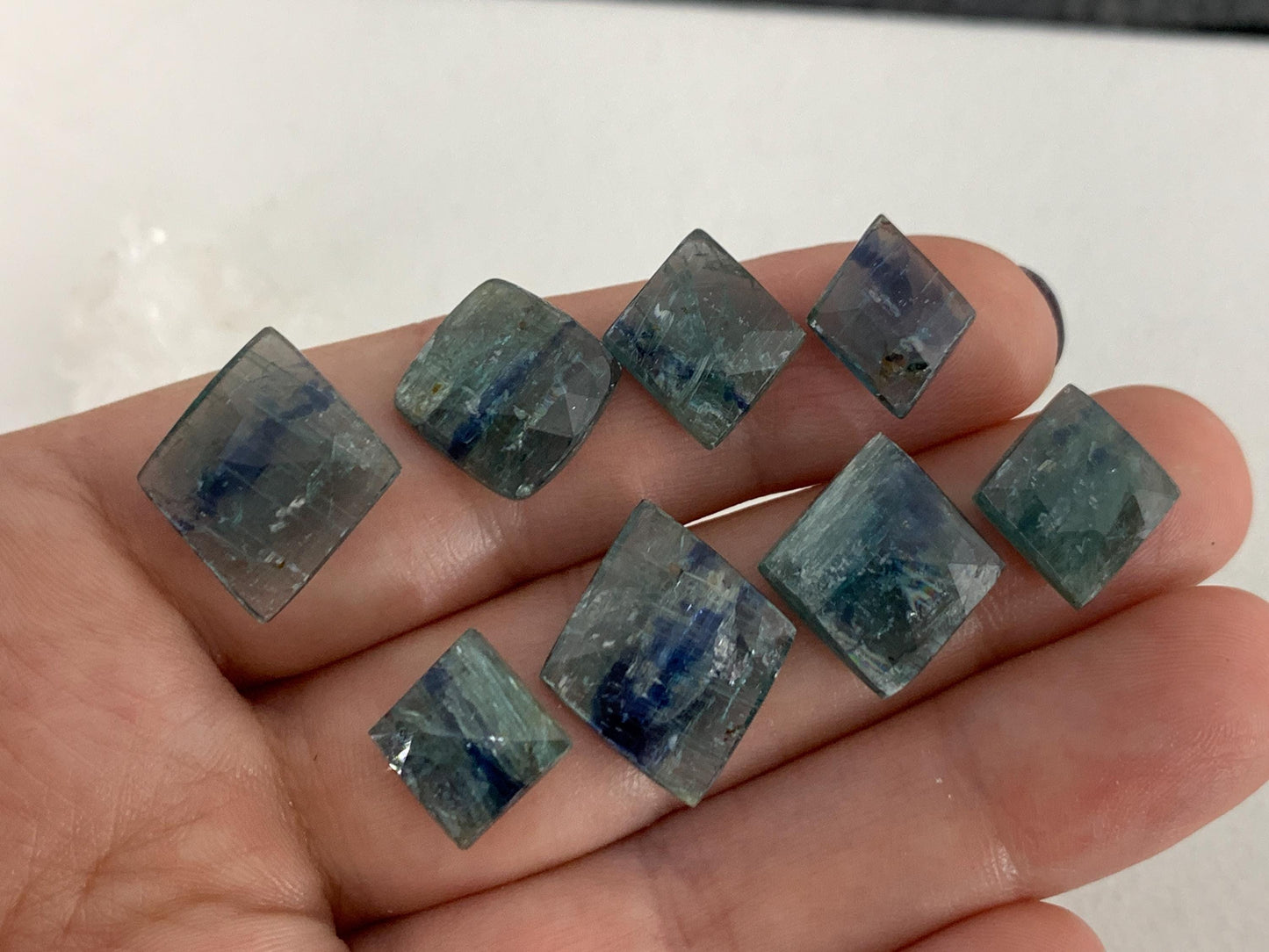 Faceted Kyanite 13-19mm long cabochon- select your cabochon