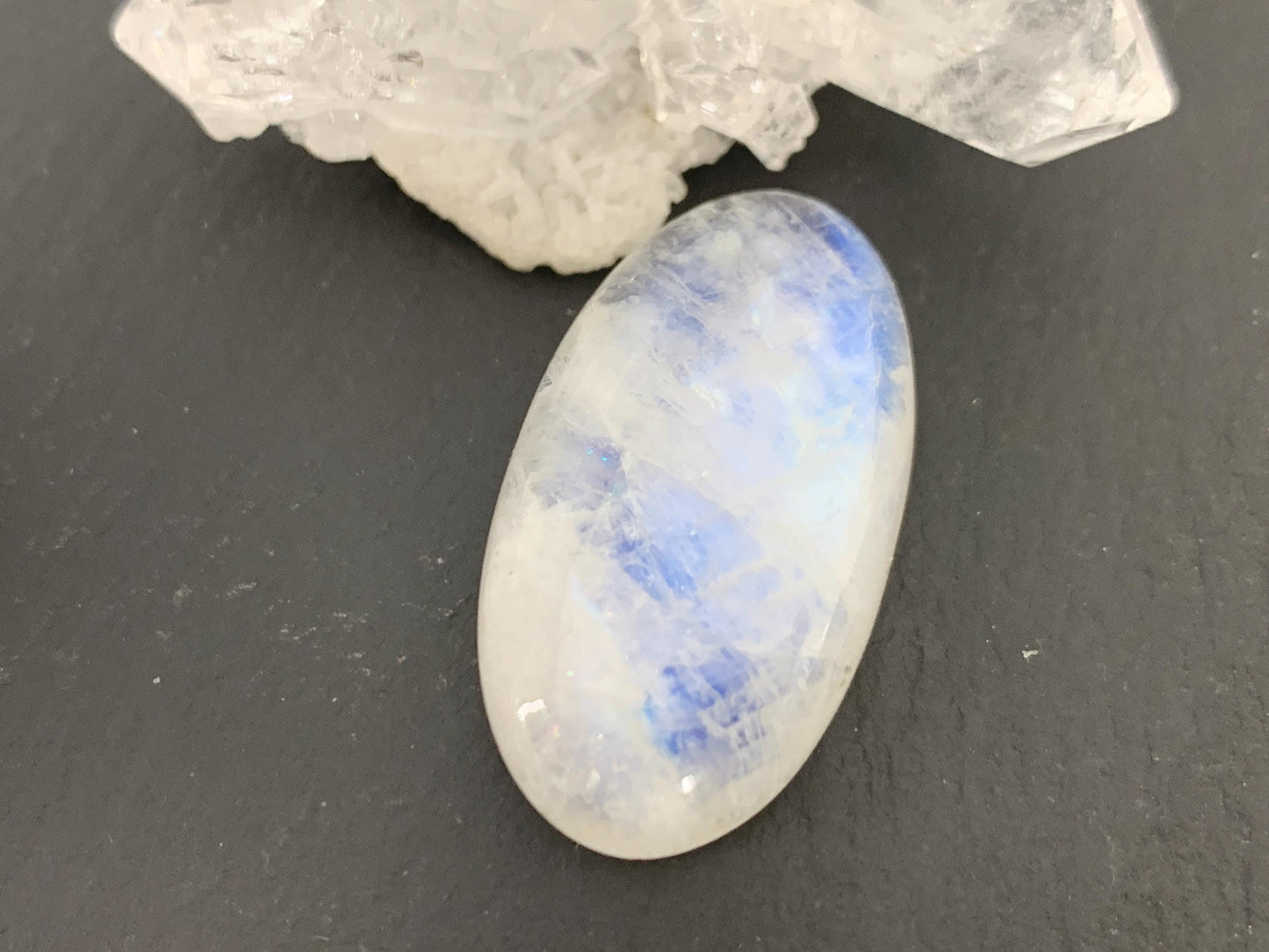 Rainbow Moonstone 29x16x8mm cabochon