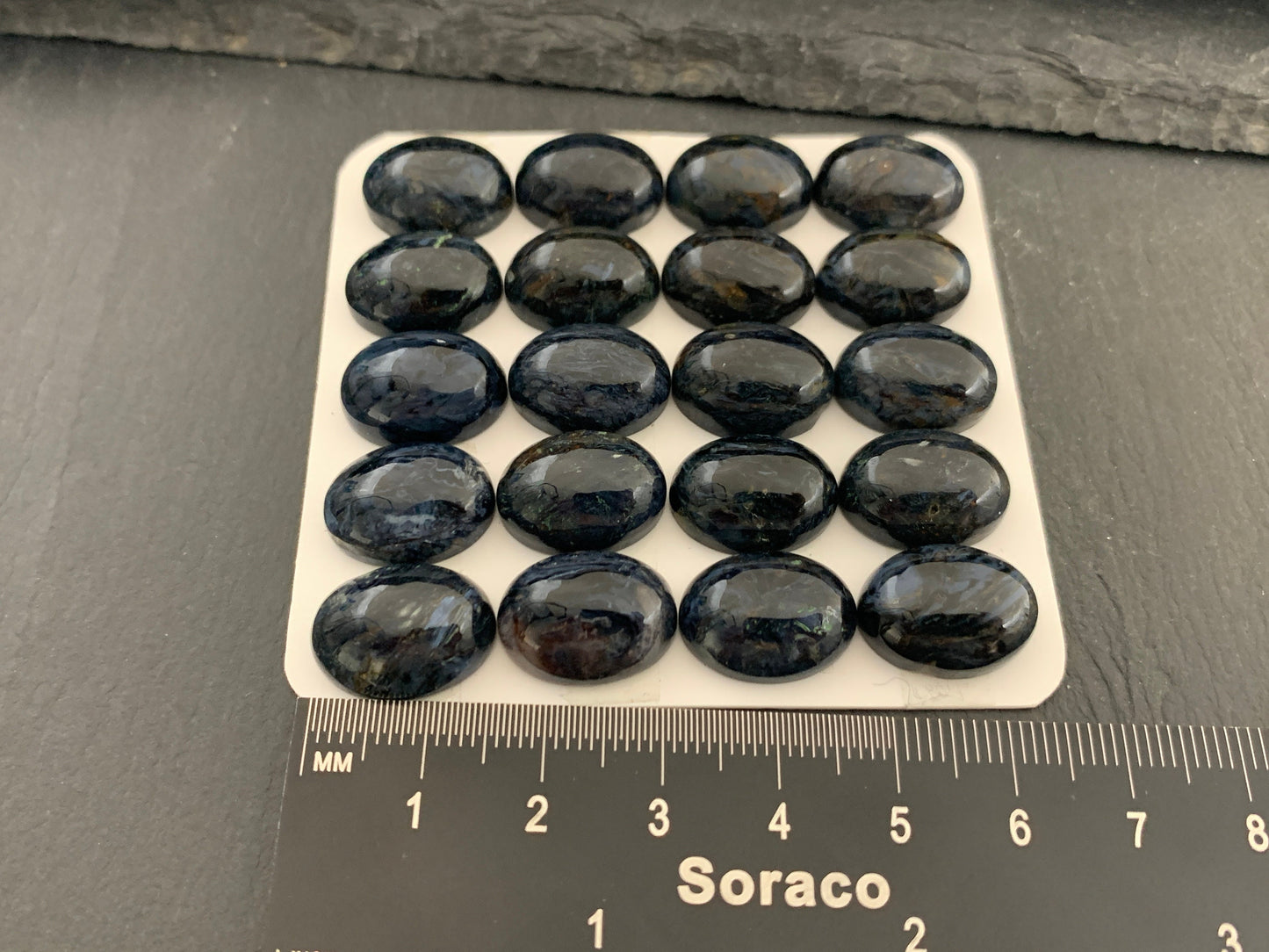 Blue Pietersite oval 12x16mm cabochon - Calibrated cabochons