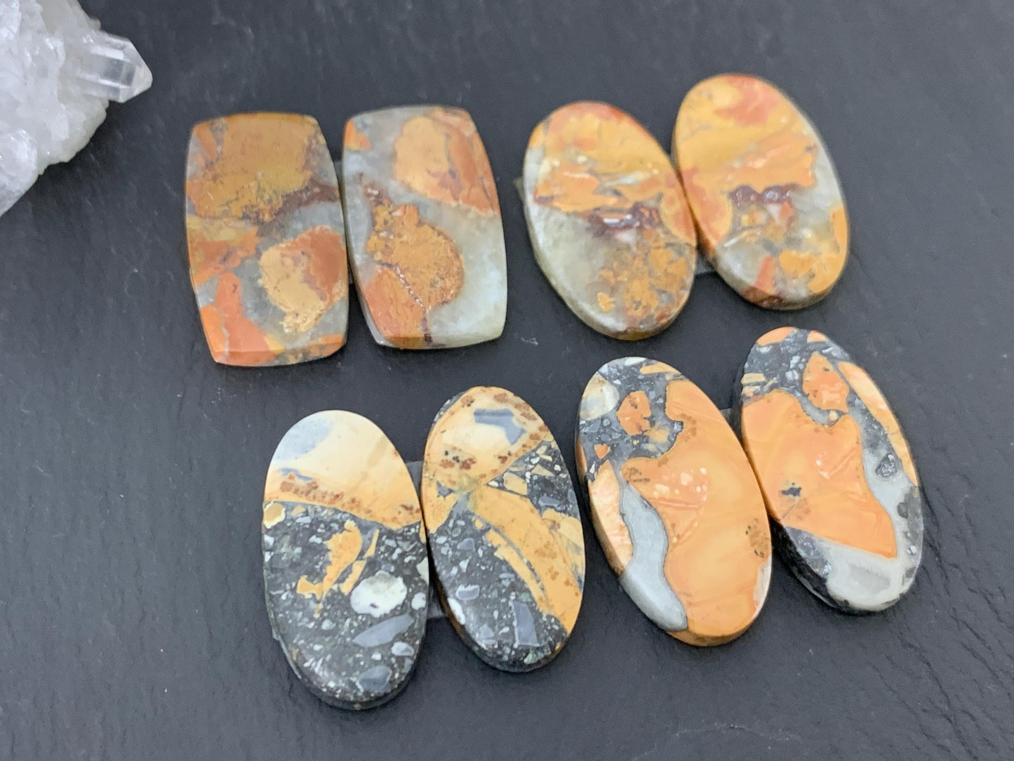 Maligano Jasper cabochon pair