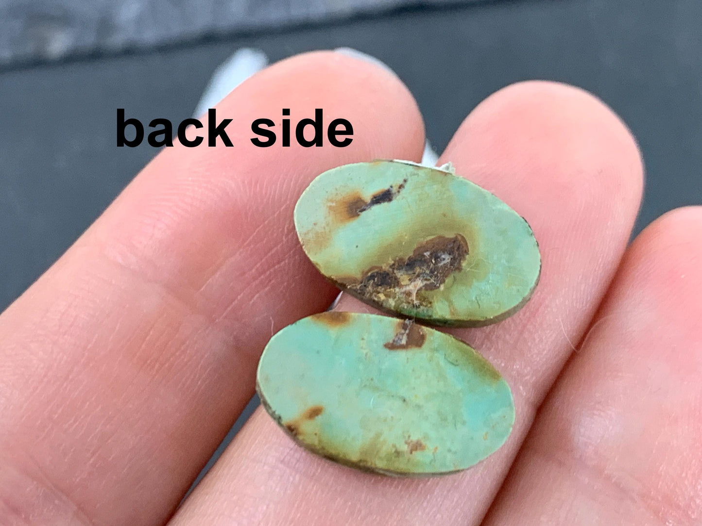 Tibetan Turquoise Pair 10x16mm Cabochon - Hand Cut Cabochon
