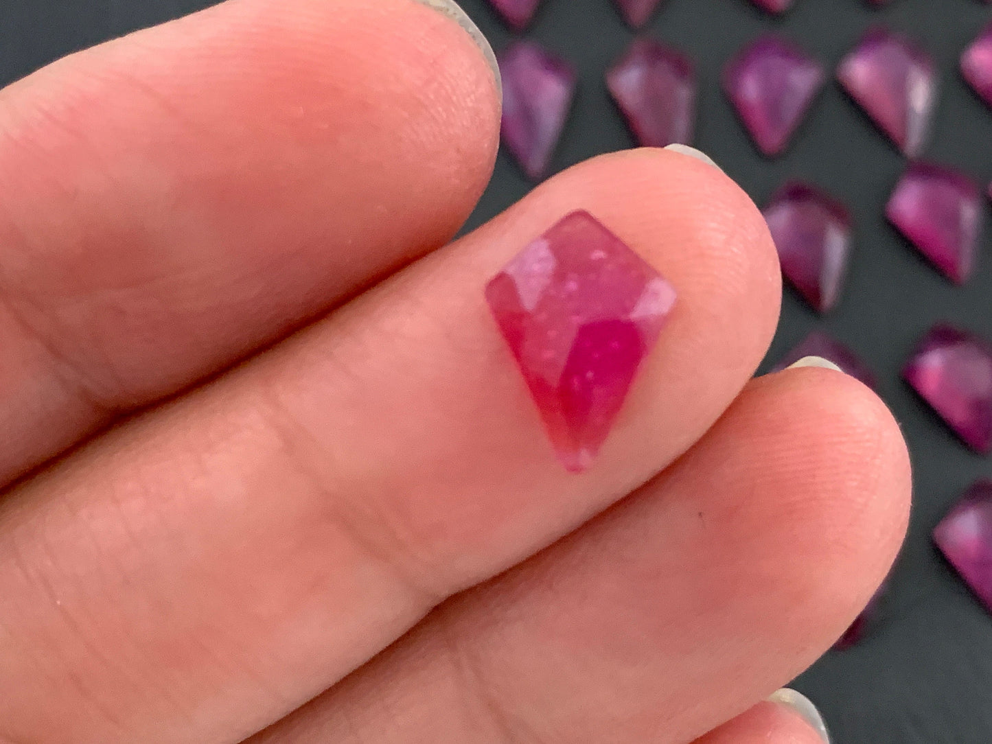 Faceted 10-11mm Thailand pink Sapphire cabochons