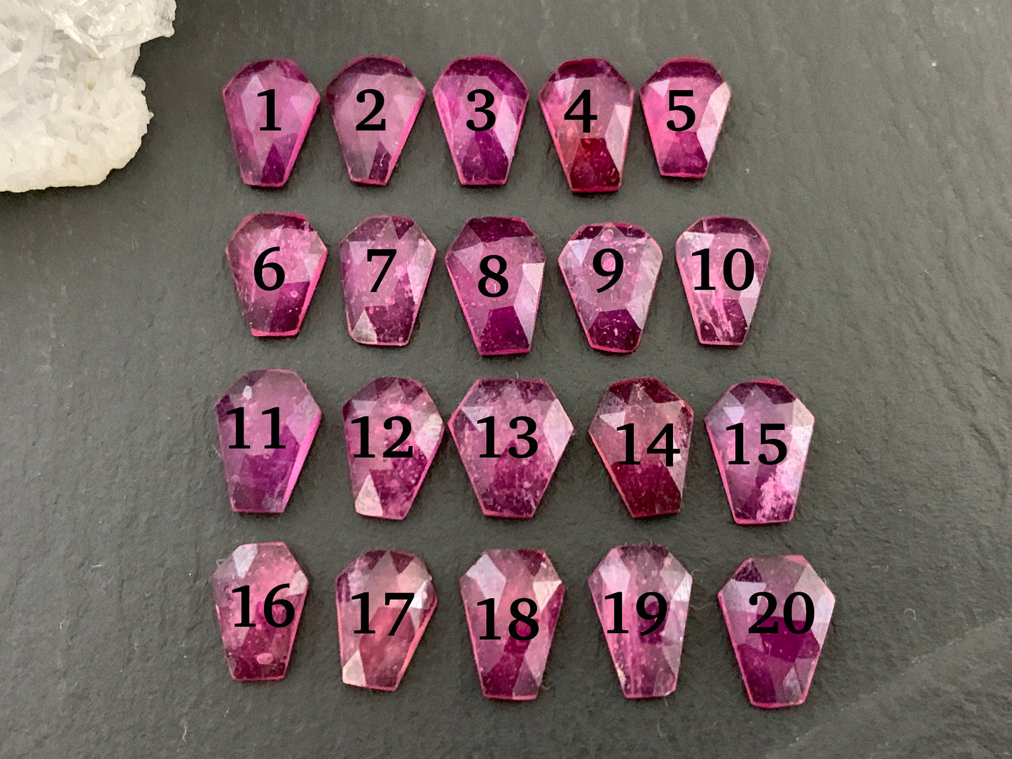 Faceted Thailand Pink Sapphire coffin 9-10mm long cabochon- Select Your cabochon
