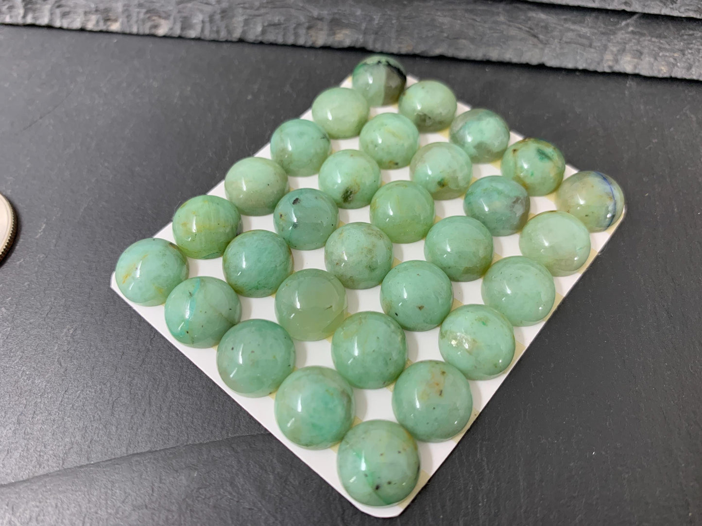 Chrysocolla round 12mm cabochon - Calibrated cabochons