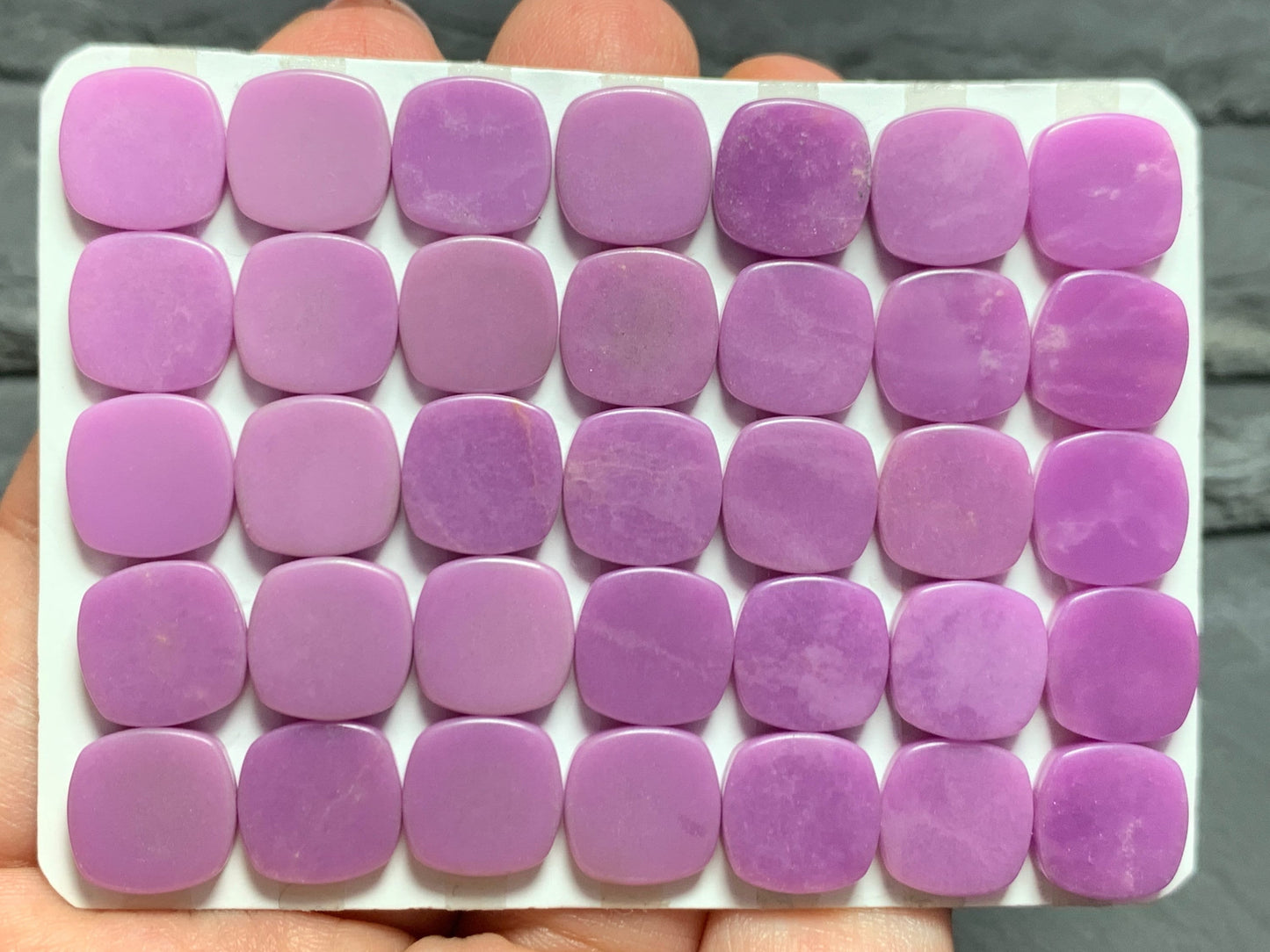 Flat Phosphosiderite square cushion 10mm Cabochon - Calibrated cabochons
