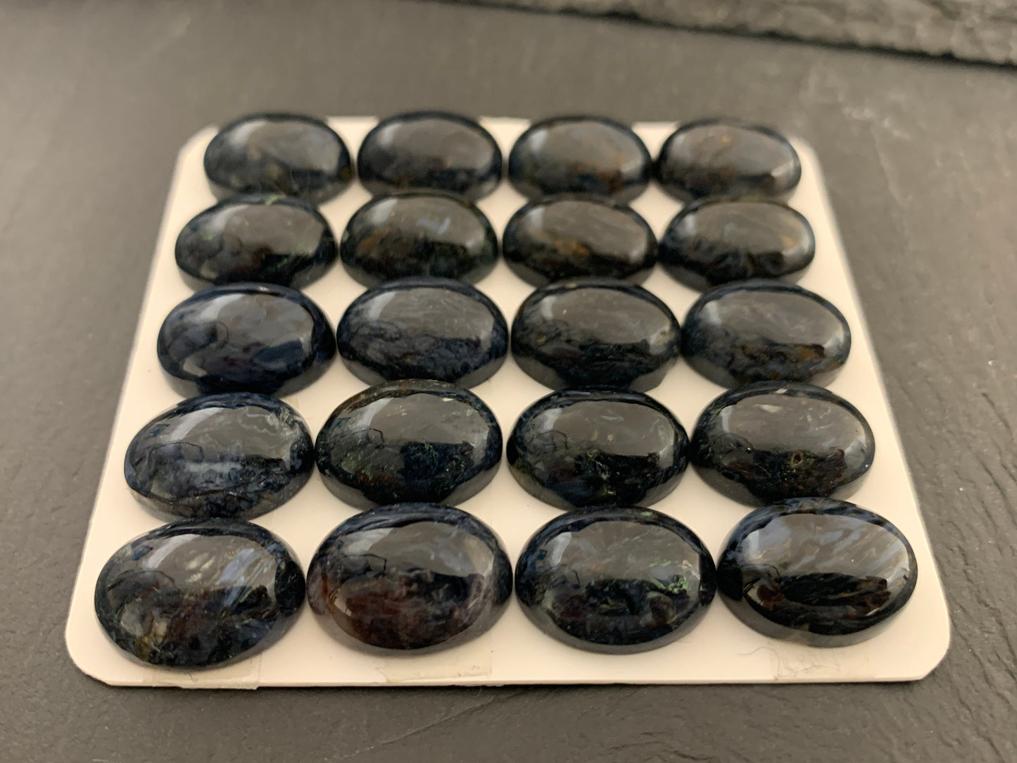 Blue Pietersite oval 12x16mm cabochon - Calibrated cabochons