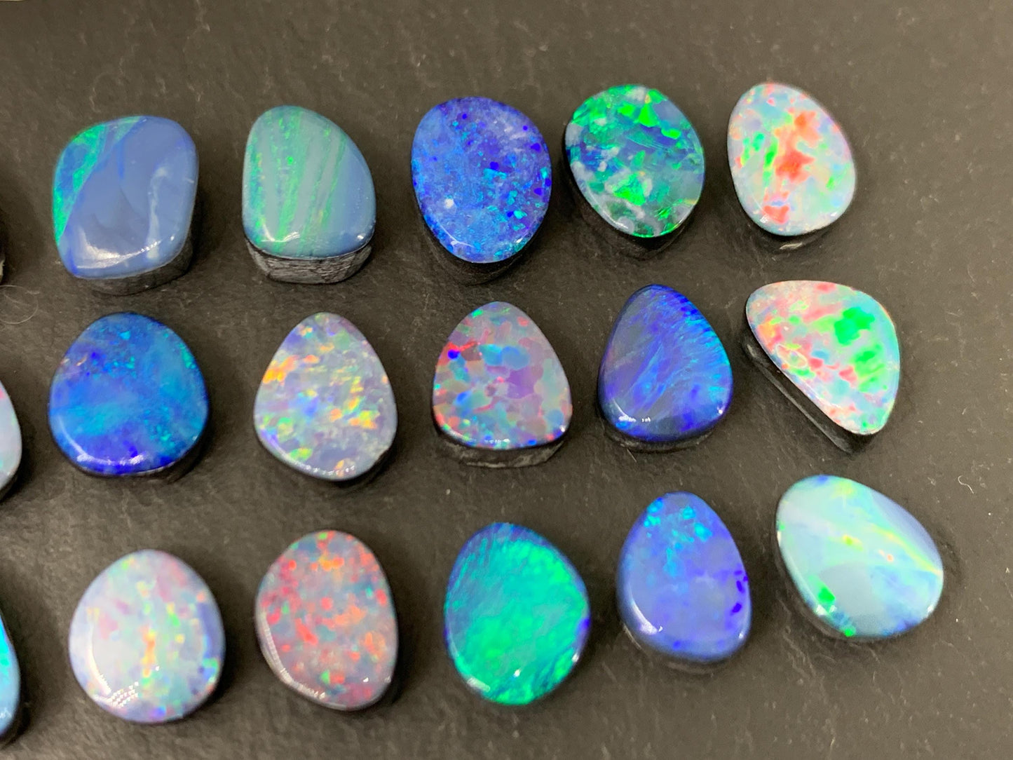 Australian Opal doublet 7-9mm long cabochon