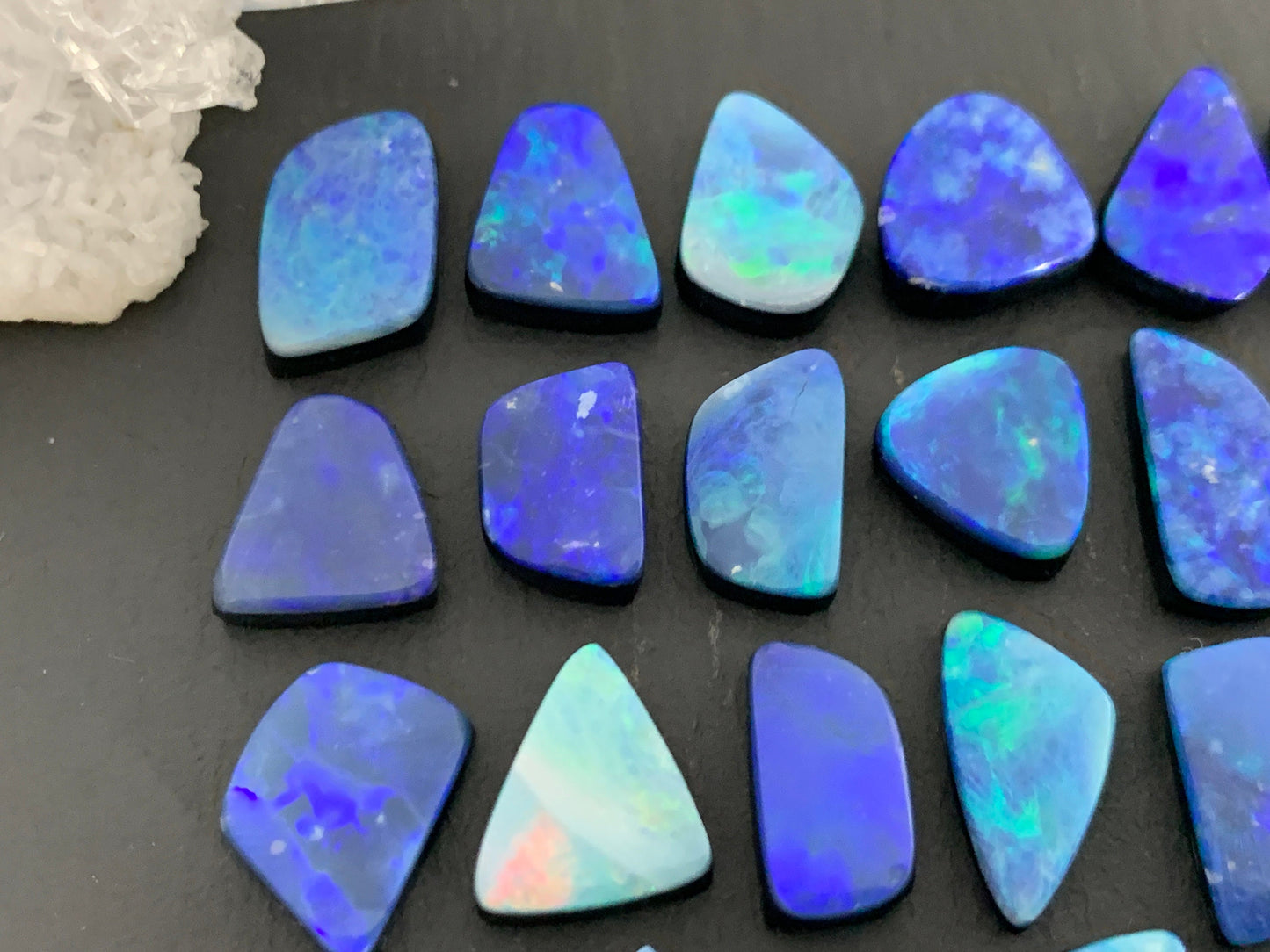 Australian Opal doublet 10-14mm long cabochon