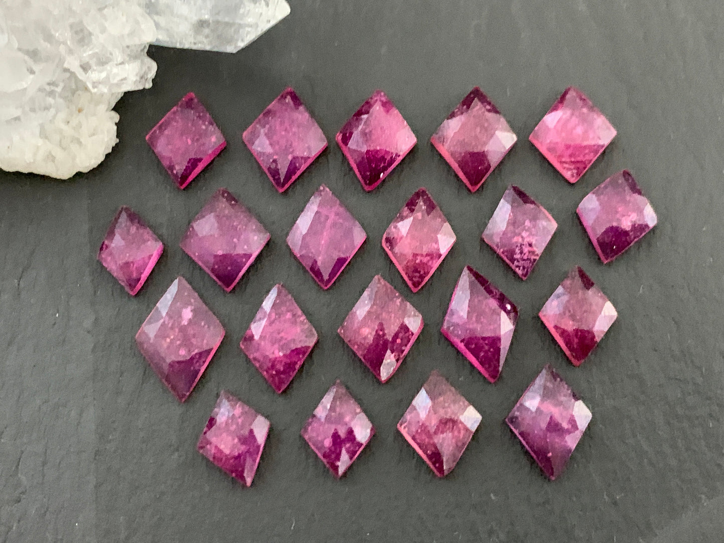 Faceted Thailand Pink Sapphire 10-12mm long cabochon