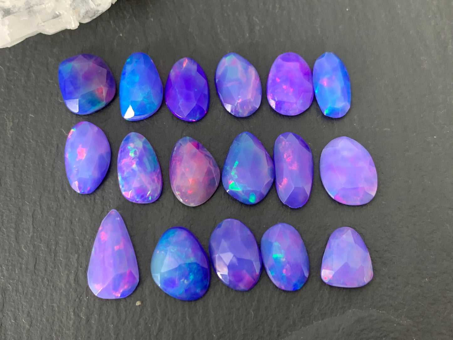 Faceted Purple Ethiopian Opal 9-13mm cabochon