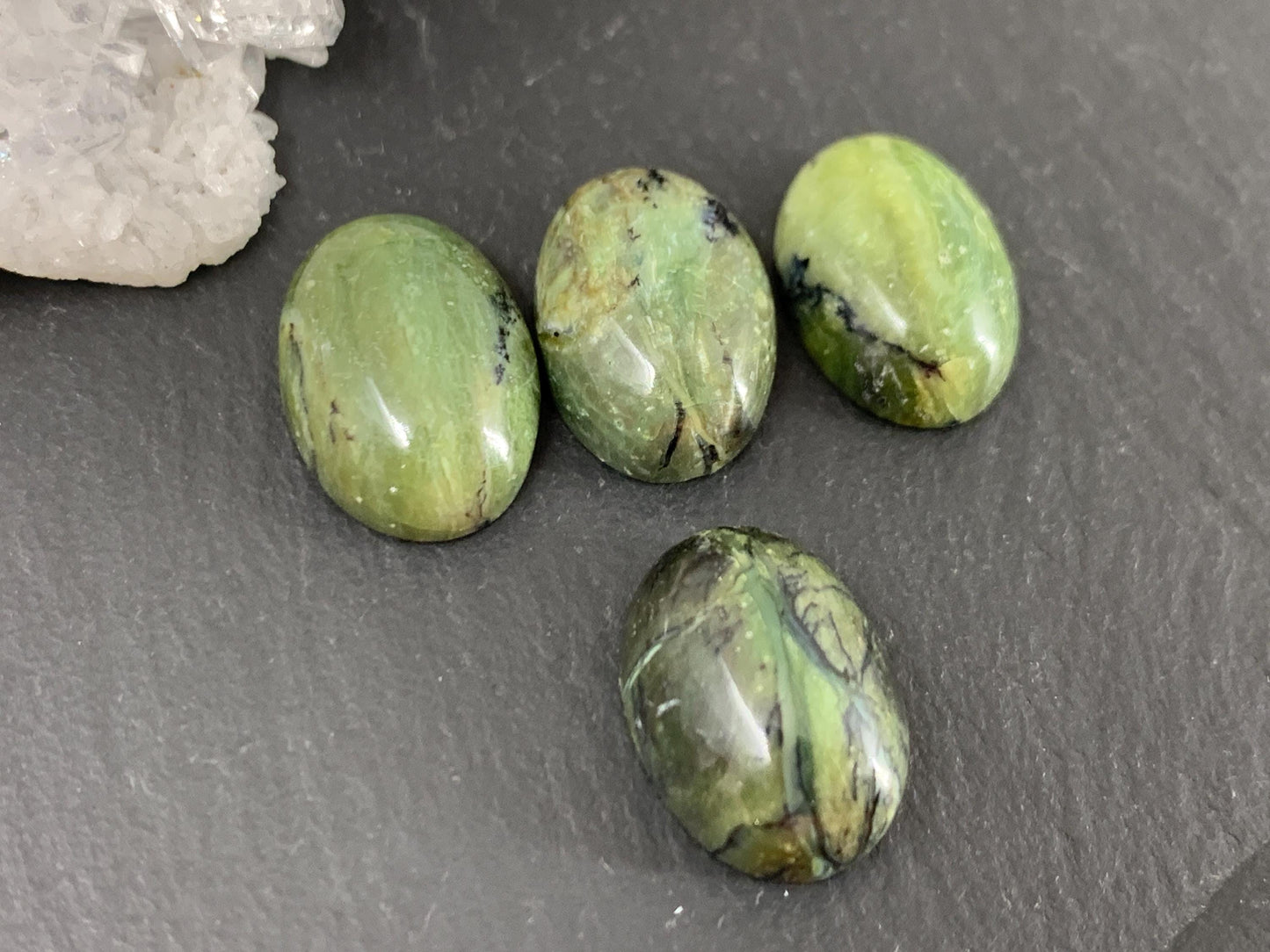 Green Opal oval 10x14mm cabochon