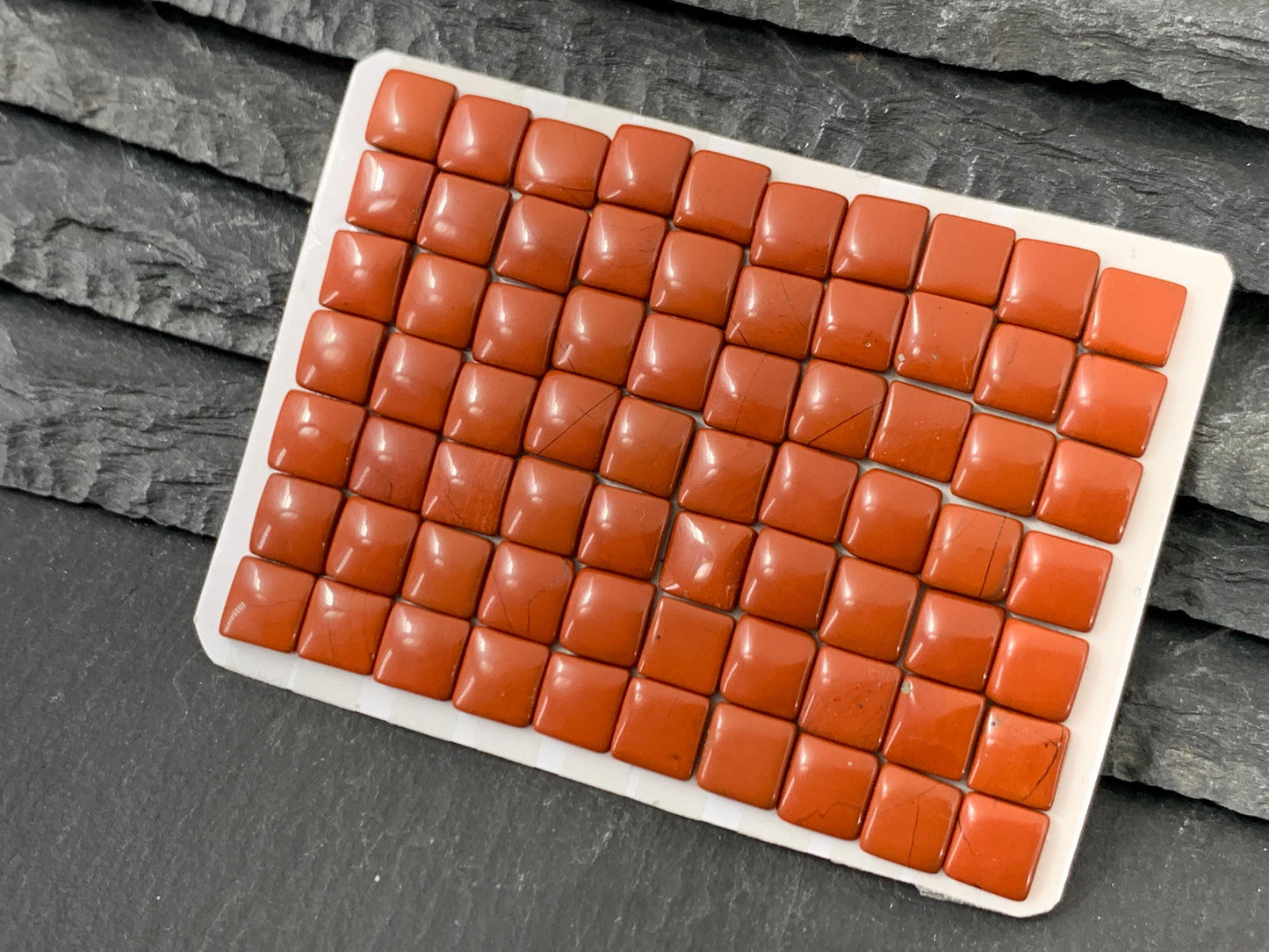 Red Jasper Square 6mm Cabochon - Natural Calibrated Gemstone Stone