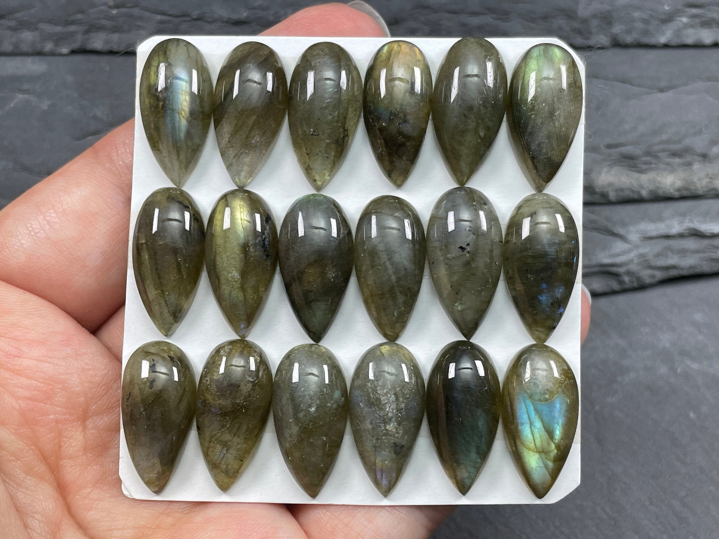 Labradorite pear 10x20mm Cabochon - Calibrated cabochons