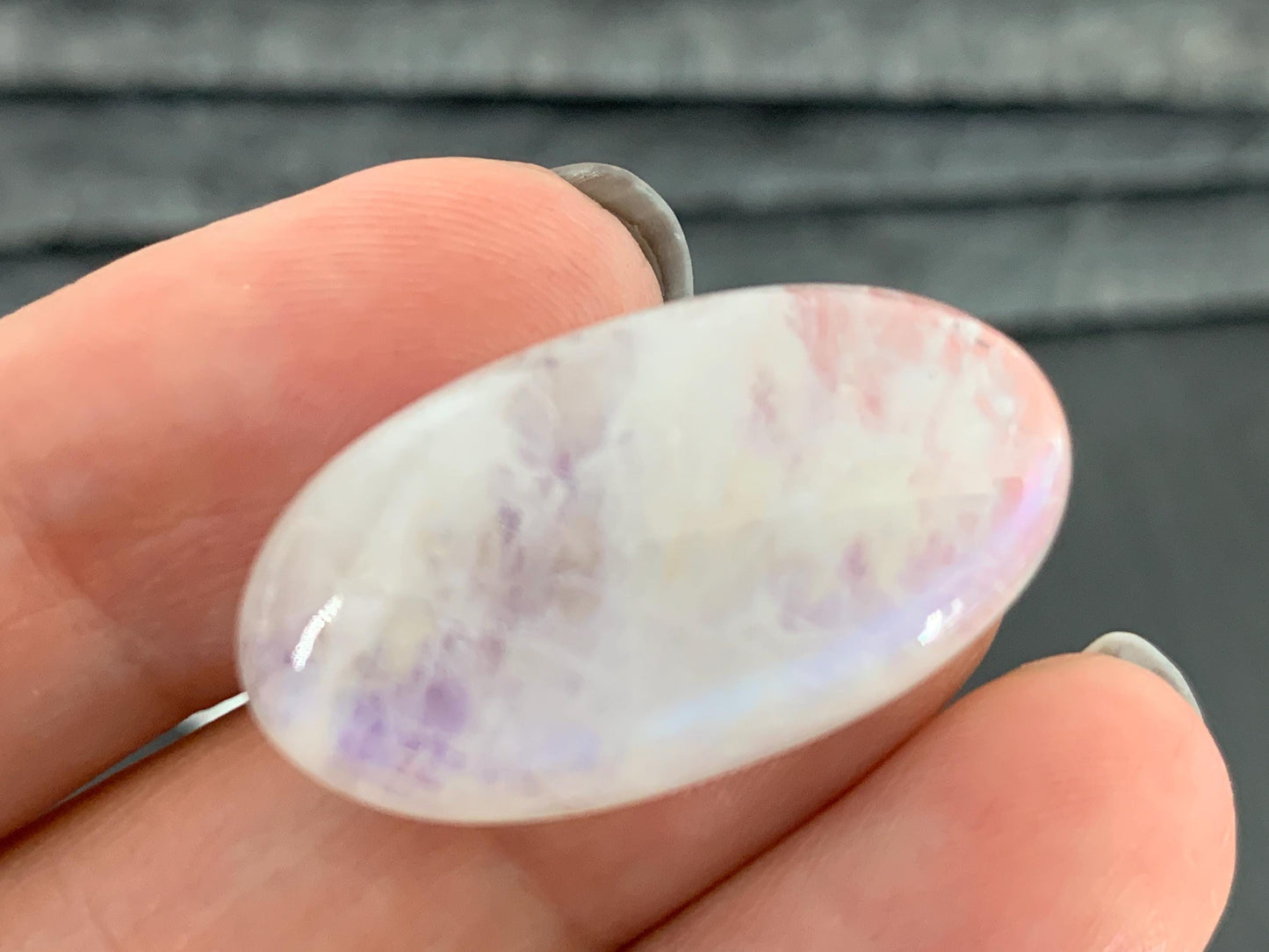 Rainbow Moonstone 29x16x8mm cabochon